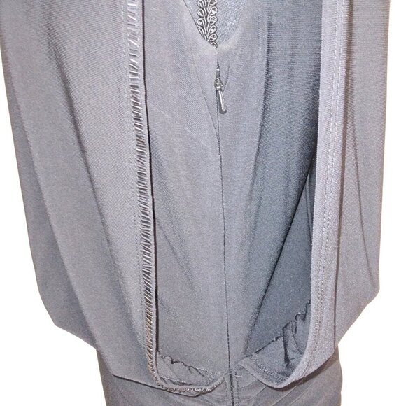 ELEGANT BLACK SLEEVELESS FORMAL GOWN FLOOR LENGTH EVENING PARTY DRESS - Picture 7 of 8